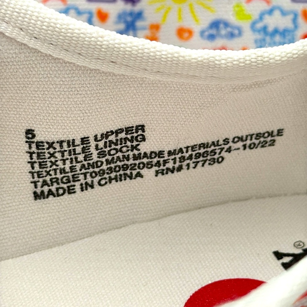 NWT BILLY Footwear LowTop Sneakers Big Girl White with Rainbow House Print - Picture 6 of 12